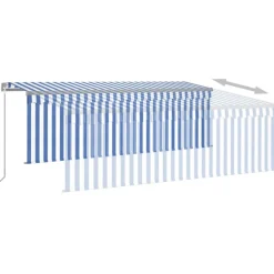 Sale FinePRICE Käsin sisäänkelattava markiisi verhot/LED 3,5x2,5 m kerma