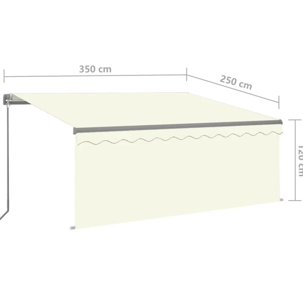 Sale FinePRICE Käsin sisäänkelattava markiisi verhot/LED 3,5x2,5 m kerma