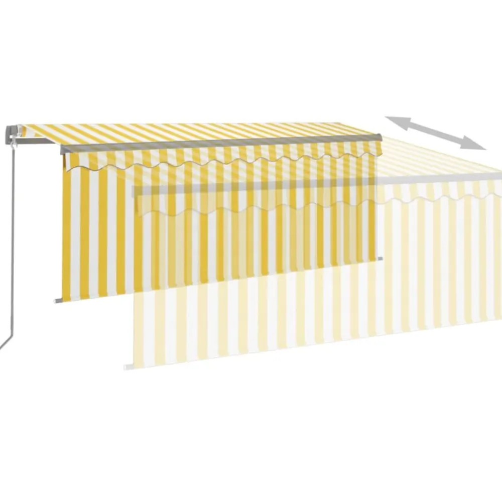 Sale FinePRICE Käsin sisäänkelattava markiisi verhot/LED 3,5x2,5 m kerma