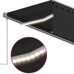 Sale FinePRICE Käsin sisäänkelattava markiisi verhot/LED 3,5x2,5 m kerma