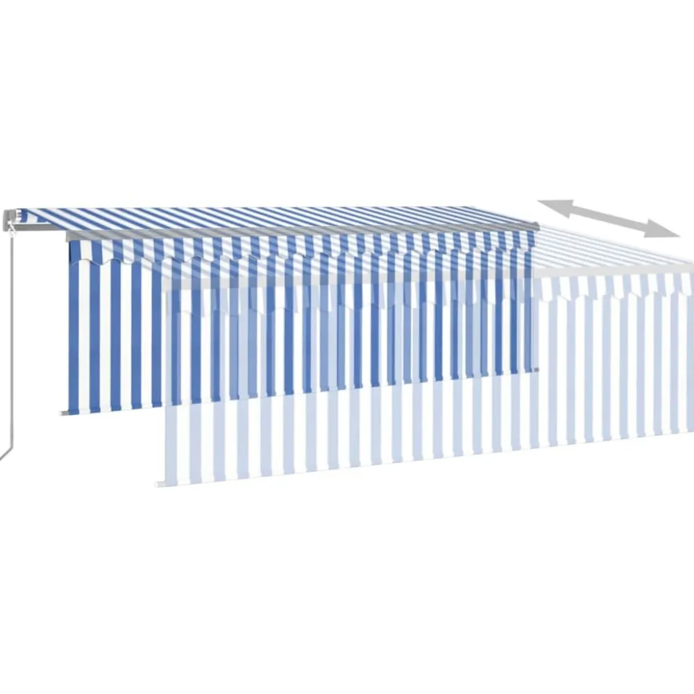 Sale FinePRICE Käsin sisäänkelattava markiisi verhot/LED 3,5x2,5 m kerma