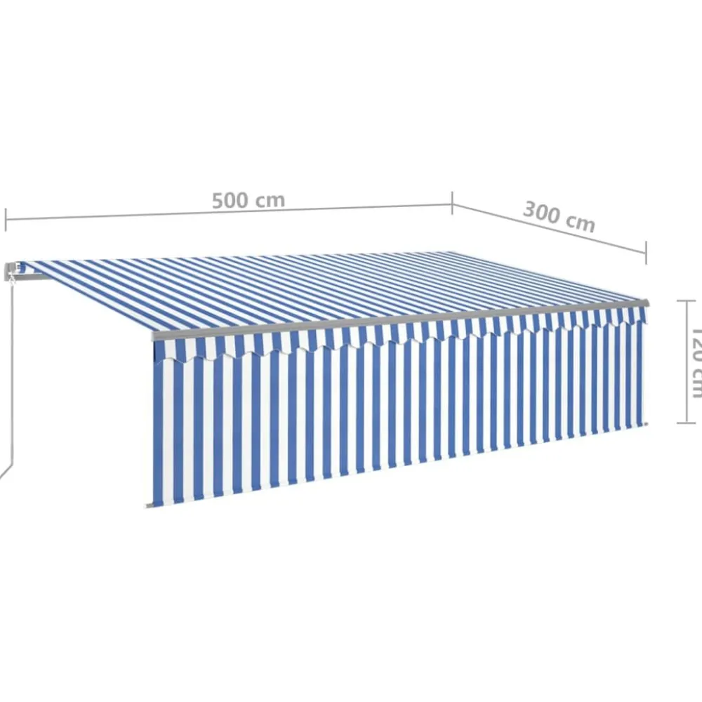 Sale FinePRICE Käsin sisäänkelattava markiisi verhot/LED 3,5x2,5 m kerma