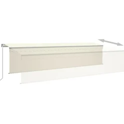 Sale FinePRICE Käsin sisäänkelattava markiisi verhot/LED 3,5x2,5 m kerma