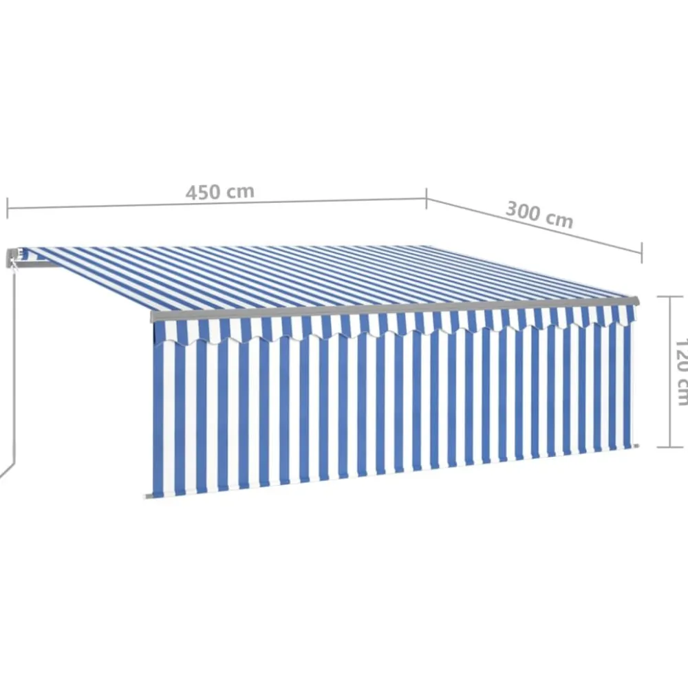 Sale FinePRICE Käsin sisäänkelattava markiisi verhot/LED 3,5x2,5 m kerma