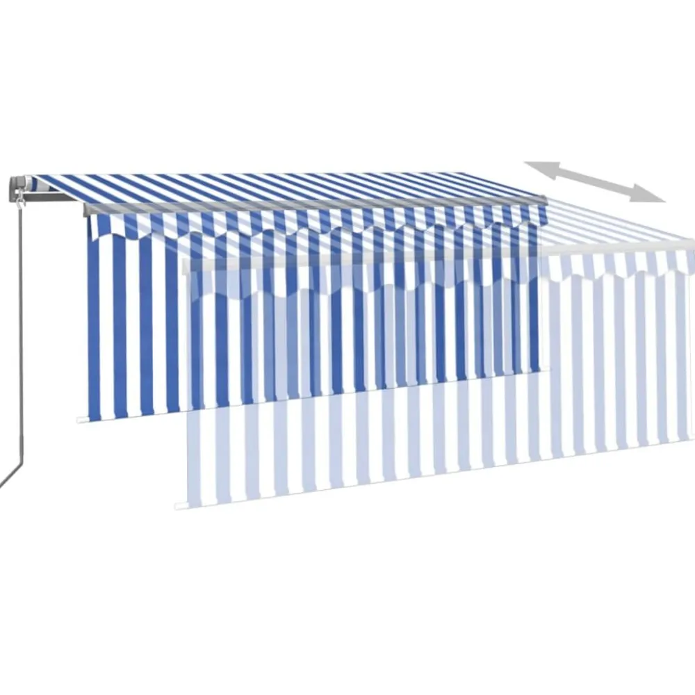 Sale FinePRICE Käsin sisäänkelattava markiisi verhot/LED 3,5x2,5 m kerma