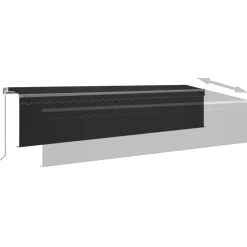 Sale FinePRICE Käsin sisäänkelattava markiisi verhot/LED 3,5x2,5 m kerma