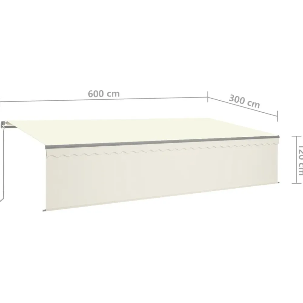Sale FinePRICE Käsin sisäänkelattava markiisi verhot/LED 3,5x2,5 m kerma