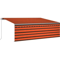 Sale FinePRICE Käsin sisäänkelattava markiisi verhot/LED 3,5x2,5 m kerma