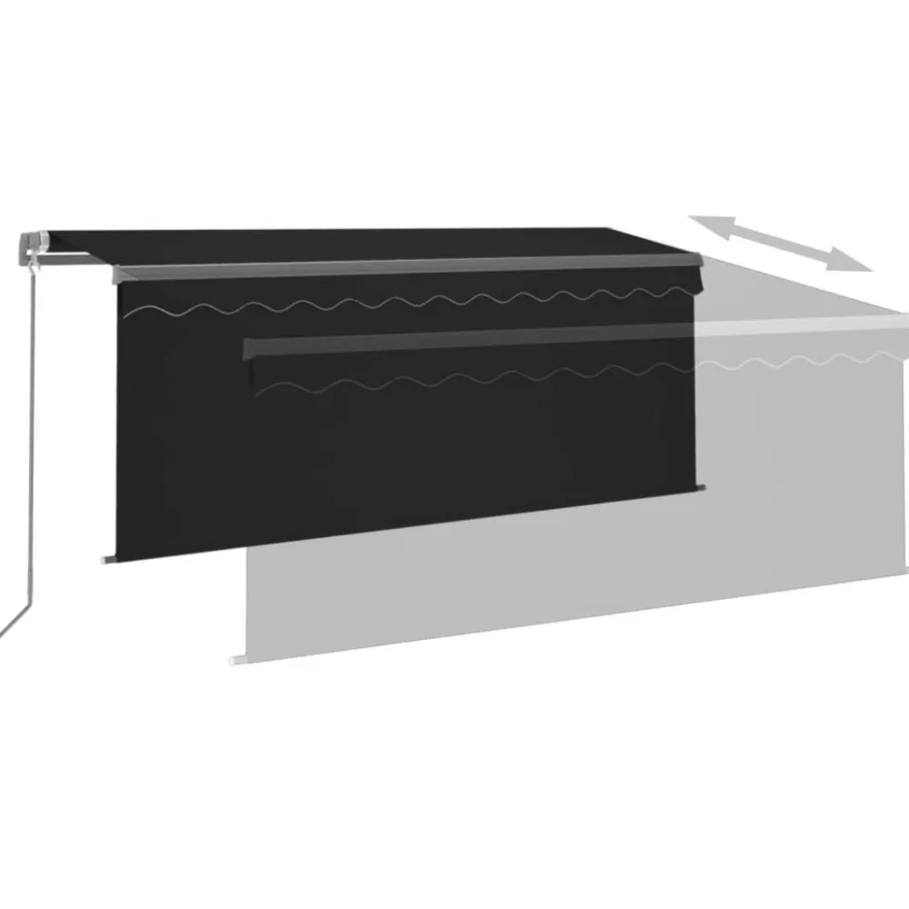 Sale FinePRICE Käsin sisäänkelattava markiisi verhot/LED 3,5x2,5 m kerma
