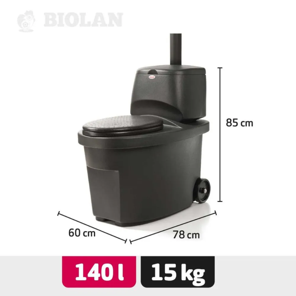 Hot Biolan Kuivikekäymälä 140l, lämpöistuin, tummanharmaa