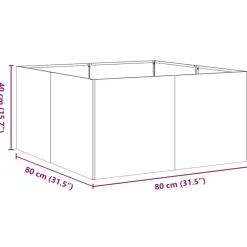 Sale FinePRICE Kukkalaatikko antrasiitti 80x80x40 cm kylmävalssattu teräs (60740)