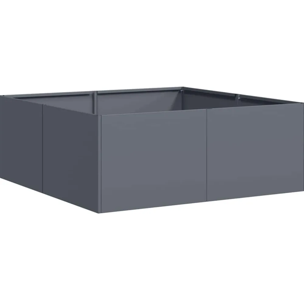 Best FinePRICE Kukkalaatikko antrasiitti 80x80x30 cm teräs (60803)