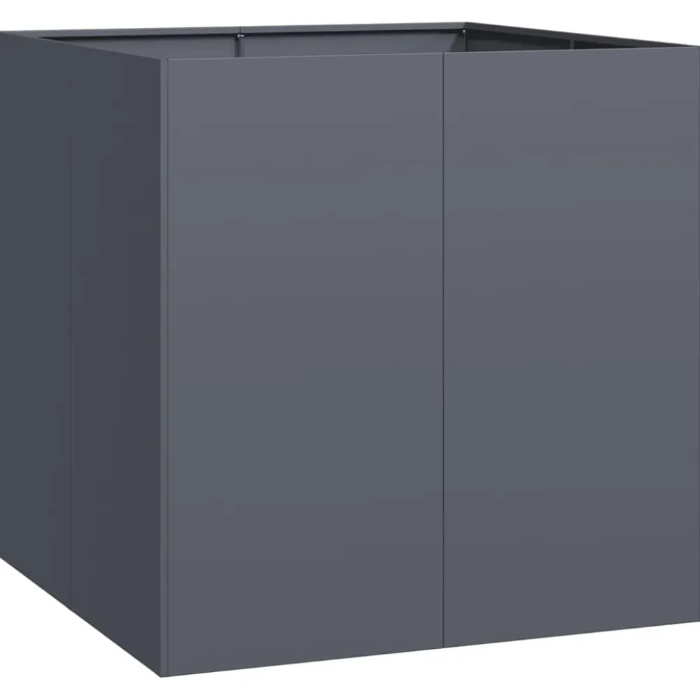 Online FinePRICE Kukkalaatikko antrasiitti 80x80x80 cm teräs (60782)