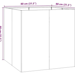 Online FinePRICE Kukkalaatikko antrasiitti 80x80x80 cm teräs (60782)