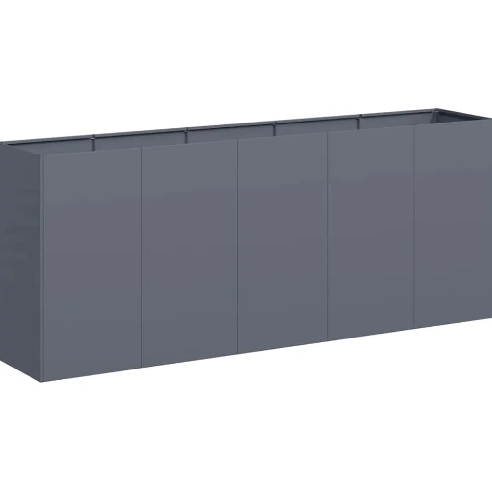 Outlet FinePRICE Kukkalaatikko antrasiitti 200x40x80 cm kylmävalssattu teräs (60726)