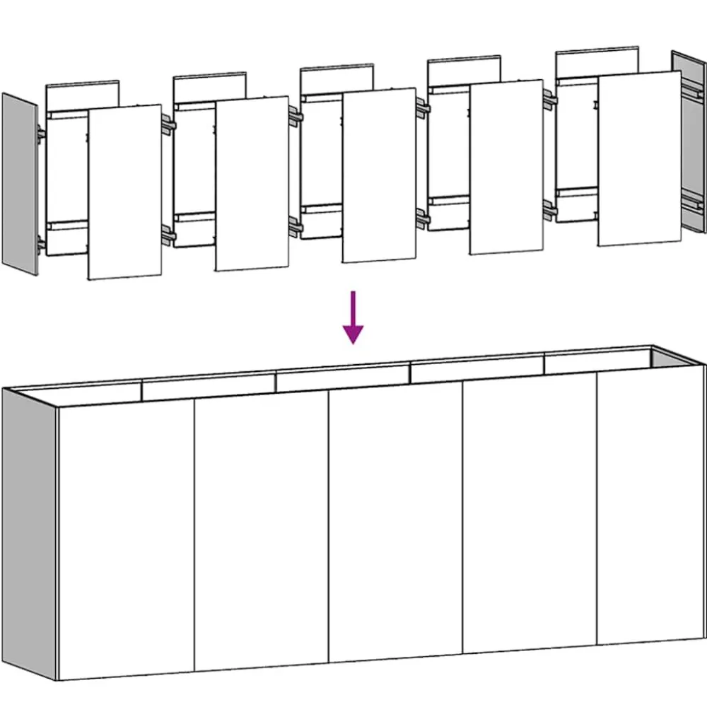Outlet FinePRICE Kukkalaatikko antrasiitti 200x40x80 cm kylmävalssattu teräs (60726)