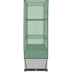 Clearance FinePRICE Kukkalaatikko kasvihuonepeitteellä rottinkityyli 120x40x138 cm (15843)