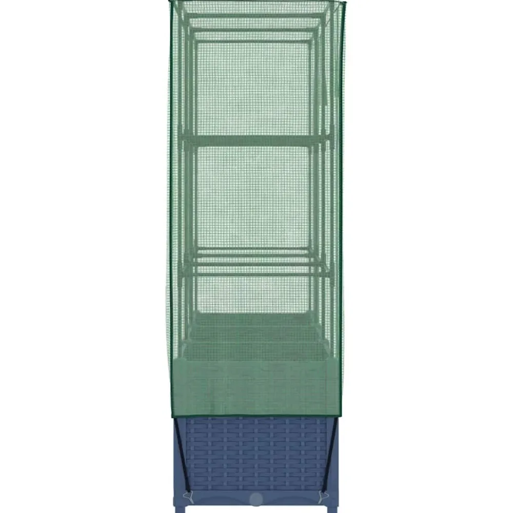 Best FinePRICE Kukkalaatikko kasvihuonepeitteellä rottinkityyli 120x40x138 cm (15829)