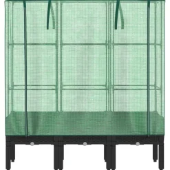 Sale FinePRICE Kukkalaatikko kasvihuonepeitteellä rottinkityyli 120x40x140 cm (15820)