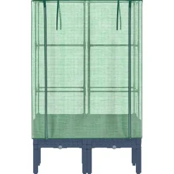 Hot FinePRICE Kukkalaatikko kasvihuonepeitteellä rottinkityyli 80x40x140 cm (15833)
