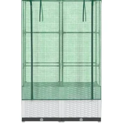 Hot FinePRICE Kukkalaatikko kasvihuonepeitteellä rottinkityyli 80x40x138 cm (15842)