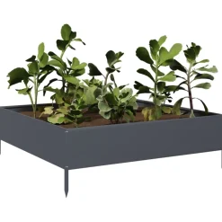 Discount FinePRICE Kukkalaatikko korotettu antrasiitti 100x100x33,5 cm teräs (51026)