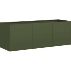 Clearance FinePRICE Kukkalaatikko oliivinvihreä 120x40x40 cm kylmävalssattu teräs (60678)
