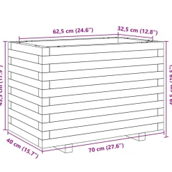 Discount FinePRICE Kukkalaatikko puutarhaan valkoinen 70x40x49,5 cm täysi mänty (47369)