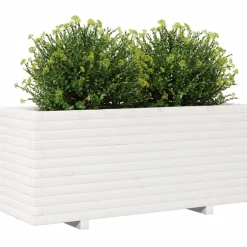 Online FinePRICE Kukkalaatikko puutarhaan valkoinen 110x40x49,5 cm täysi mänty (47379)