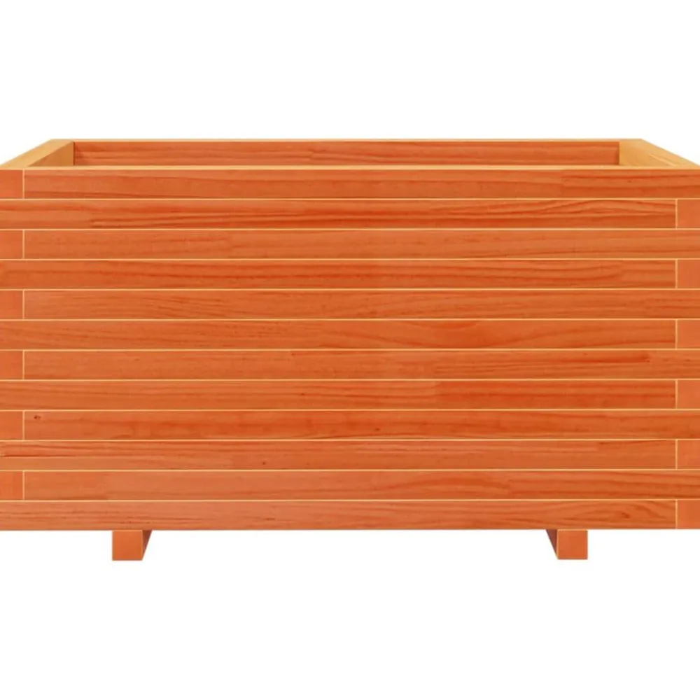 Hot FinePRICE Kukkalaatikko puutarhaan vahanruskea 90x60x49,5 cm täysi mänty (47385)