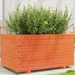 Hot FinePRICE Kukkalaatikko puutarhaan vahanruskea 90x60x49,5 cm täysi mänty (47385)