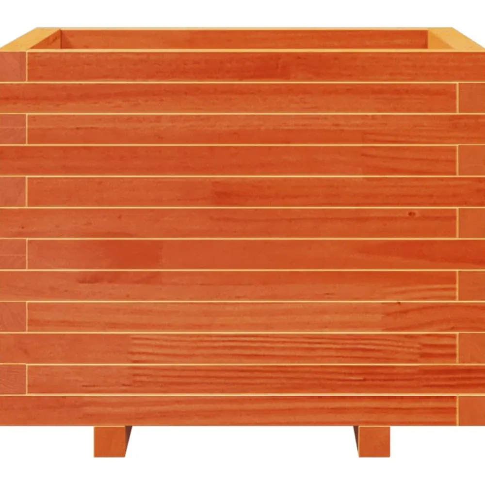 Hot FinePRICE Kukkalaatikko puutarhaan vahanruskea 60x60x49,5 cm täysi mänty (47360)