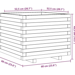 Hot FinePRICE Kukkalaatikko puutarhaan vahanruskea 60x60x49,5 cm täysi mänty (47360)