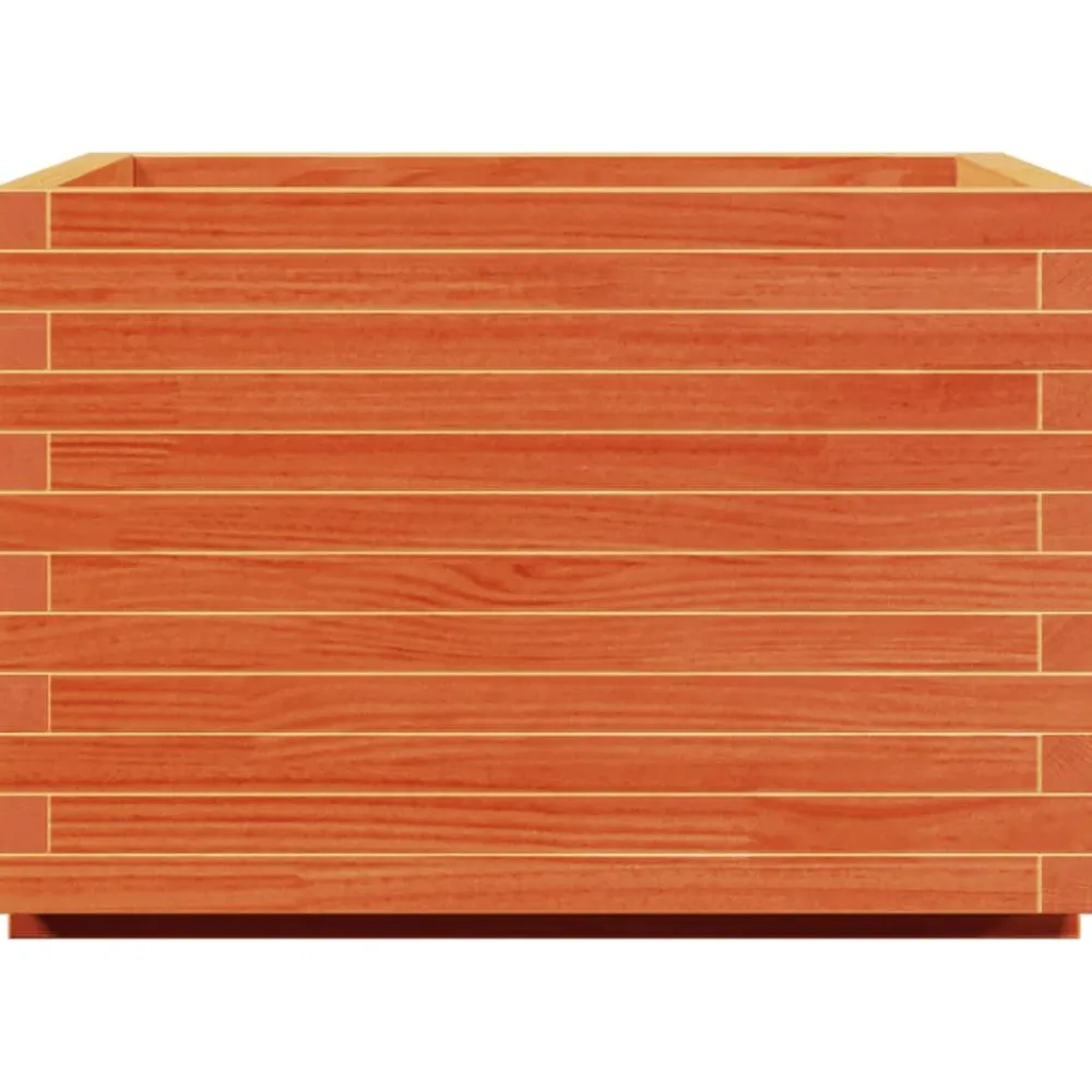 Clearance FinePRICE Kukkalaatikko puutarhaan vahanruskea 70x70x49,5 cm täysi mänty (47365)