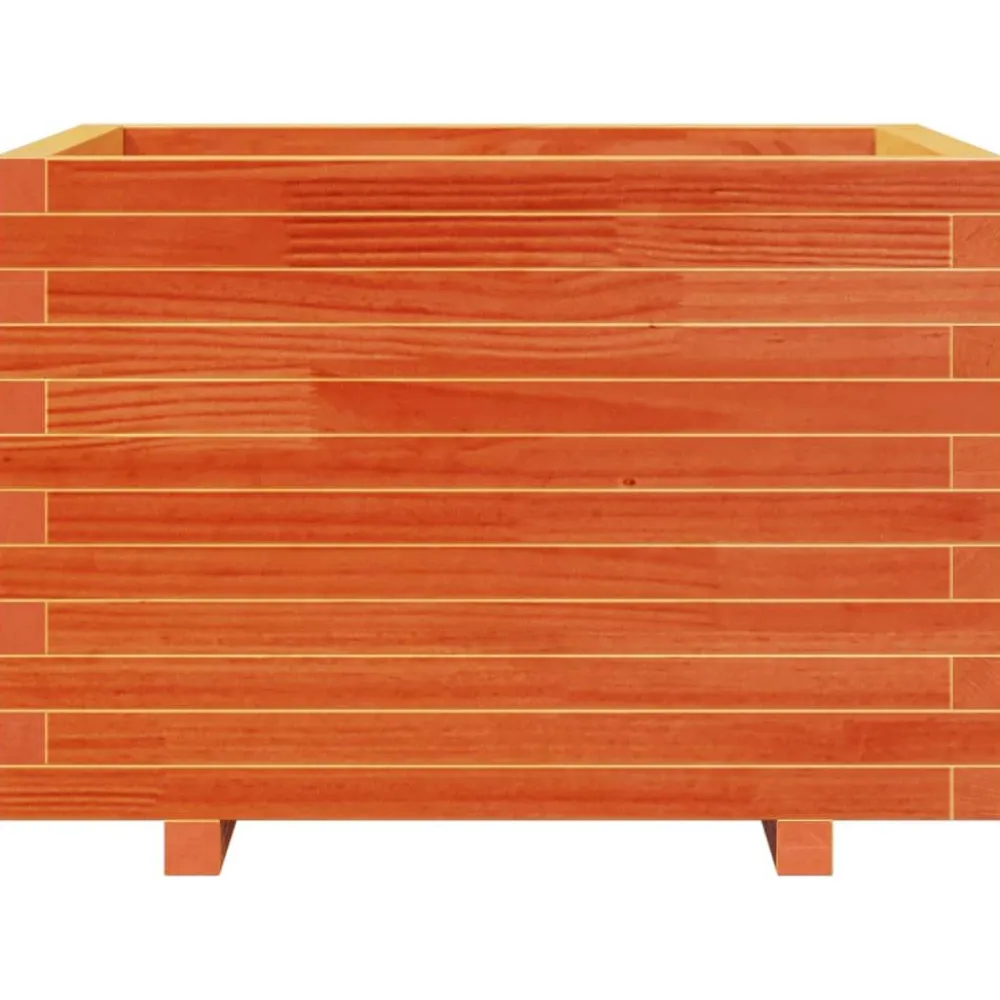 Clearance FinePRICE Kukkalaatikko puutarhaan vahanruskea 70x70x49,5 cm täysi mänty (47365)