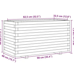 Outlet FinePRICE Kukkalaatikko puutarhaan 90x40x49,5 cm täysi mänty (47373)