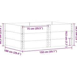 Clearance FinePRICE Kukkalaatikko ruskea 150x100 cm täysi mänty (95442)