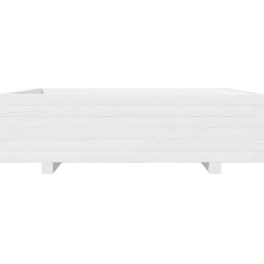New FinePRICE Kukkalaatikko valkoinen 90x90x26,5 cm täysi mänty (47314)