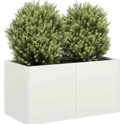 Discount FinePRICE Kukkalaatikko valkoinen 80x40x40 cm kylmävalssattu teräs (60669)