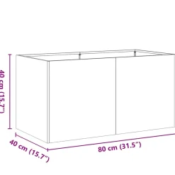 Discount FinePRICE Kukkalaatikko valkoinen 80x40x40 cm kylmävalssattu teräs (60669)