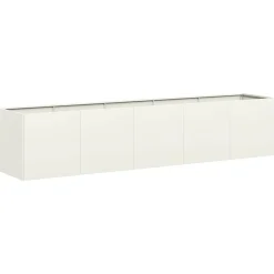 New FinePRICE Kukkalaatikko valkoinen 200x40x40 cm kylmävalssattu teräs (60683)