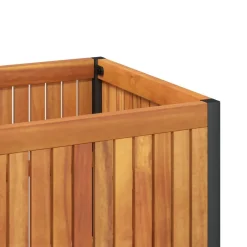 Outlet FinePRICE Kukkalaatikko 85x45x44 cm täysi akasiapuu ja teräs (67611)