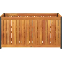 Outlet FinePRICE Kukkalaatikko 85x45x44 cm täysi akasiapuu ja teräs (67611)