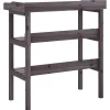 Outlet FinePRICE Kukkapöytä hyllyillä harmaa 78x38x82,5 cm, kuusi