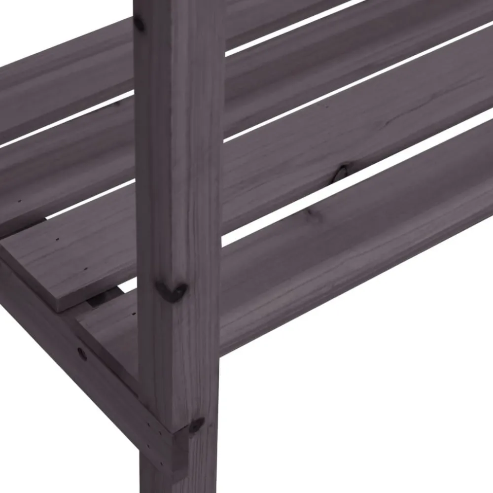 Outlet FinePRICE Kukkapöytä hyllyillä harmaa 78x38x82,5 cm, kuusi
