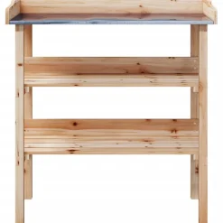 Hot FinePRICE Kukkapöytä hyllyillä 78x38x82,5 cm, kuusi