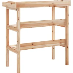 Hot FinePRICE Kukkapöytä hyllyillä 78x38x82,5 cm, kuusi