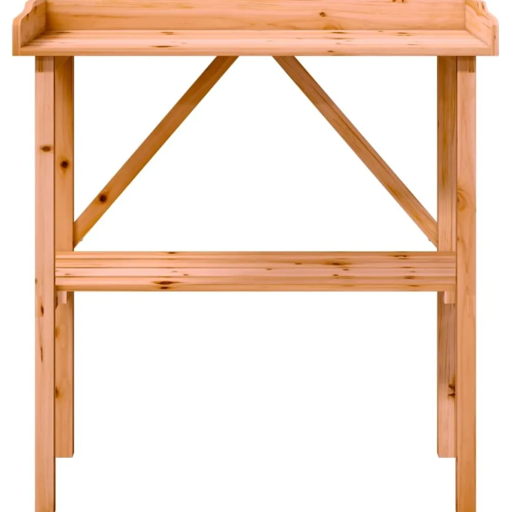 Discount FinePRICE Kukkapöytä hyllyllä ruskea 78x38x82,5 cm täysi kuusi (56350)