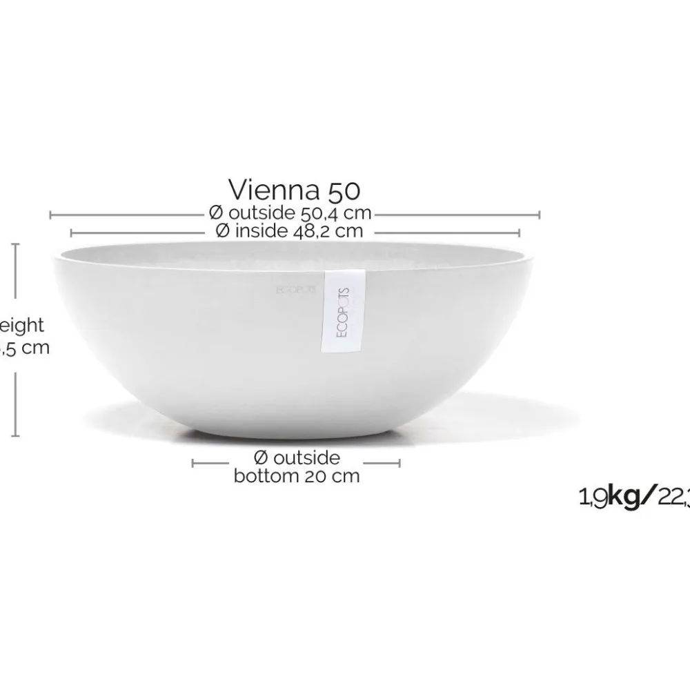 Clearance Ecopots Kukkaruukku Vienna, eri kokoja ja värejä