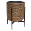 Clearance Home4you Kukkaruukku Wicker jalustalla 38x38x49cm, ruskea